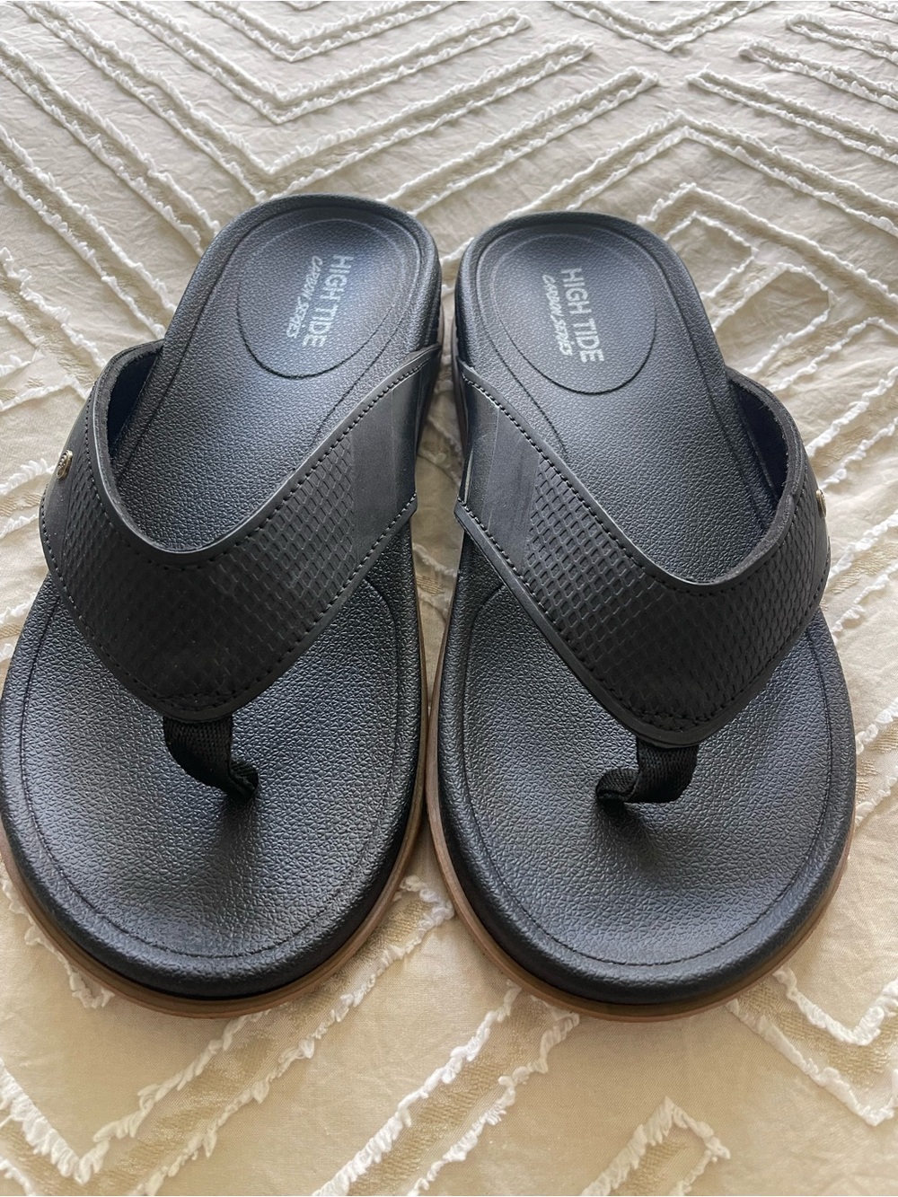 High Tide Men’s Carbon Series Black Comfort Flip Flops Size 10